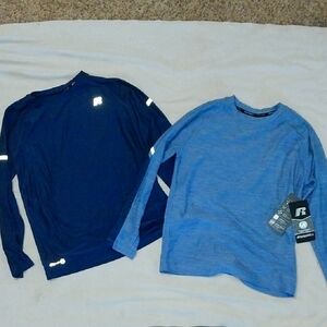 Russell Athletic Boy's Navy and Light Blue Long Sleeve Tees 8